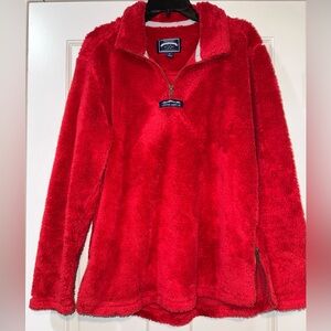Lauren James Co 1/4 Zip Prepte Pullover Sherpa Fleece Red Women’s Medium M